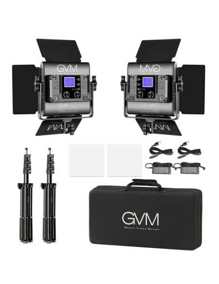 GVM 800D-RGB LED Studio 2-Video Light Kit