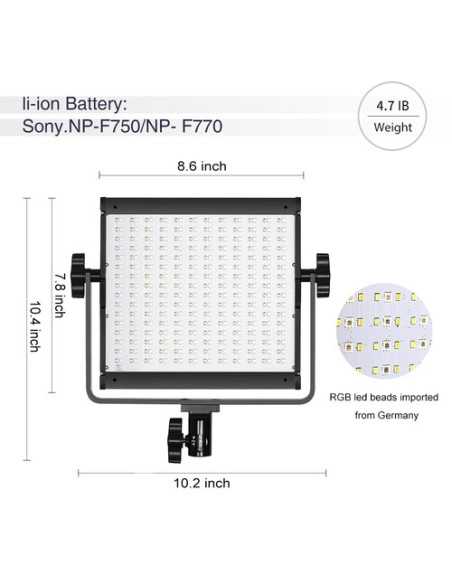 GVM 800D-RGB LED Studio 2-Video Light Kit