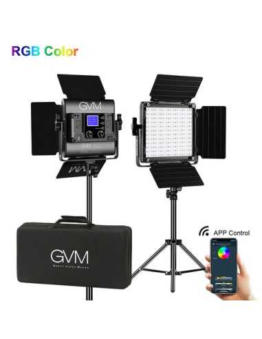 GVM 800D-RGB LED Studio 2-Video Light Kit