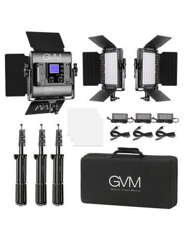 GVM 800D-RGB LED Studio 3-Video Light Kit | LED Panel | CAM TOOLS Middle East | GVM