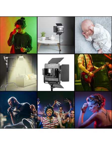 GVM 800D-RGB LED Studio 3-Video Light Kit