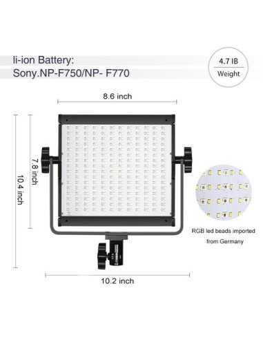 GVM 800D-RGB LED Studio 3-Video Light Kit