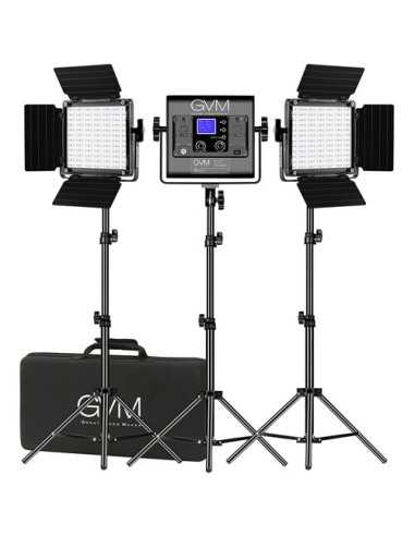GVM 800D-RGB LED Studio 3-Video Light Kit