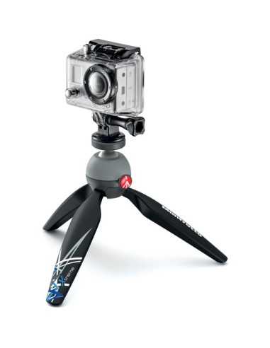 Manfrotto PIXI Xtreme Mini Tripod Black with tripod mount adaptor for GoPro | Mobile Solutions | CAM TOOLS Middle East | Manfrotto