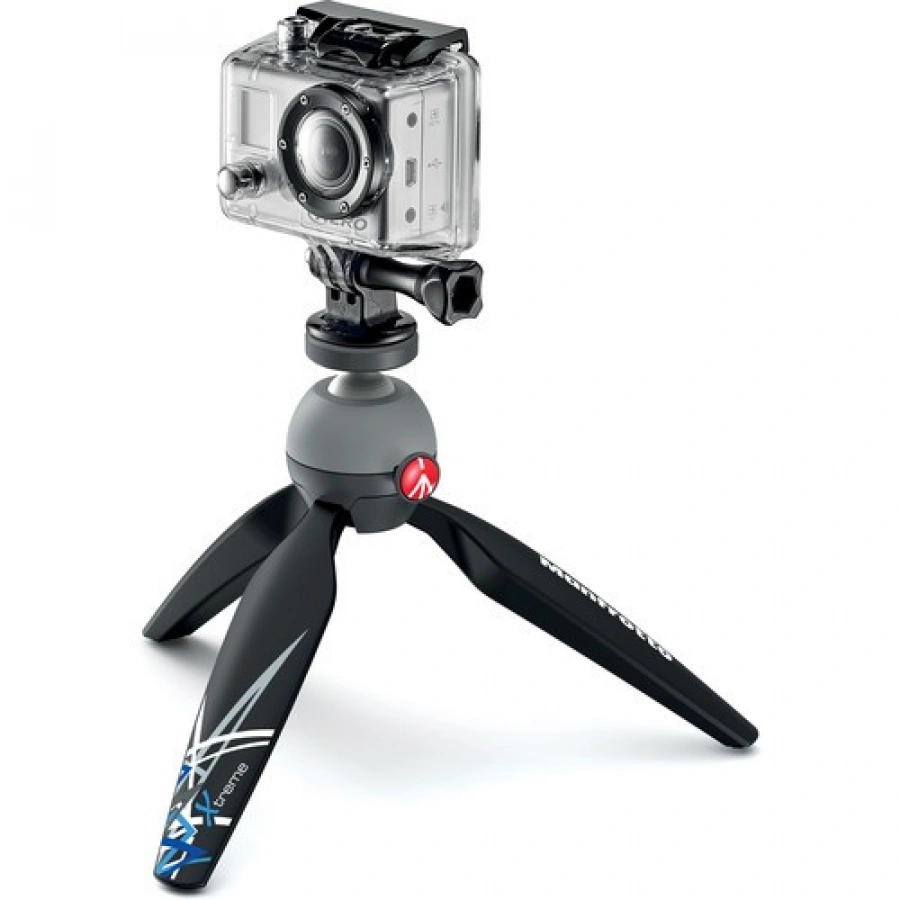 Manfrotto PIXI Xtreme Mini Tripod Black with tripod mount adaptor for GoPro
