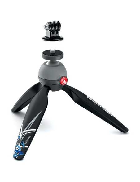Manfrotto PIXI Xtreme Mini Tripod Black with tripod mount adaptor for GoPro