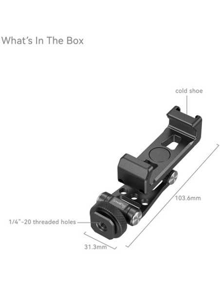 SMALLRIG METAL PHONE HOLDER WITH COLD SHOE MOUNT 4382