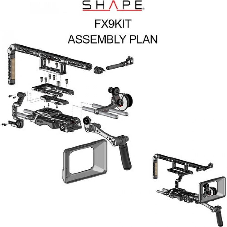 SHAPE Pro Shoulder Rig Kit for Sony PXW-FX9 Camera