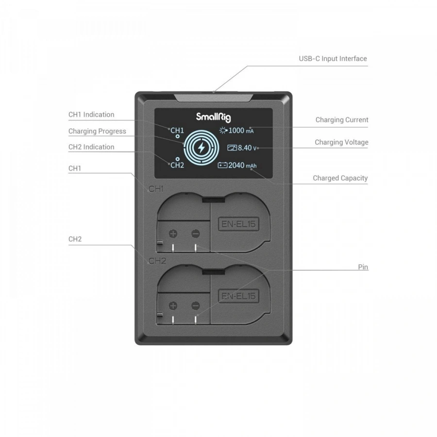 SmallRig EN-EL15 Camera Battery and Charger Kit