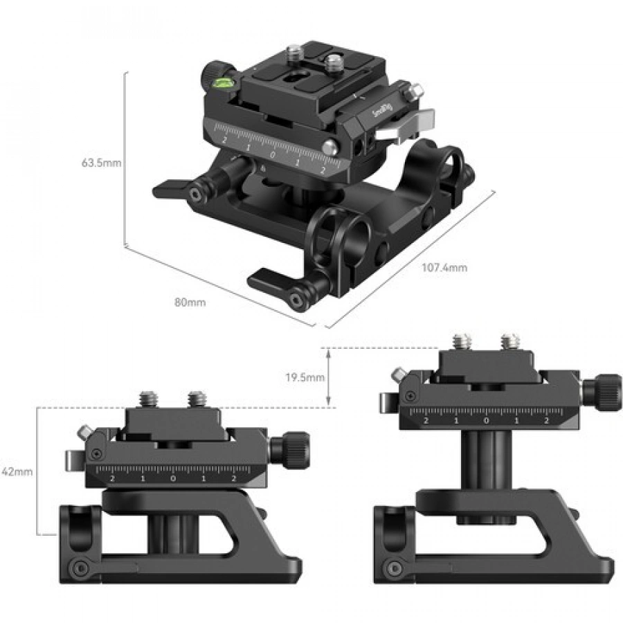 SmallRig Arca-Swiss/Manfrotto-Type Height-Adjustable Mounting Plate Set