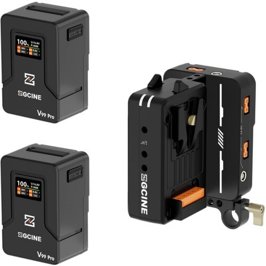ZGCINE Cinema Set 1 with VM-HS2 Dual V-Mount Battery Adapter Plate and 2 x ZG-V99 Pro V-Mount Batteries %separator% %shop-name%