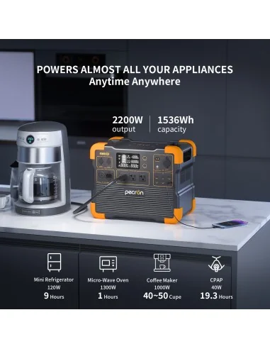 PECRON E1500LFP Expandable Portable Power Station 2200W 1536Wh | Camtools UAE