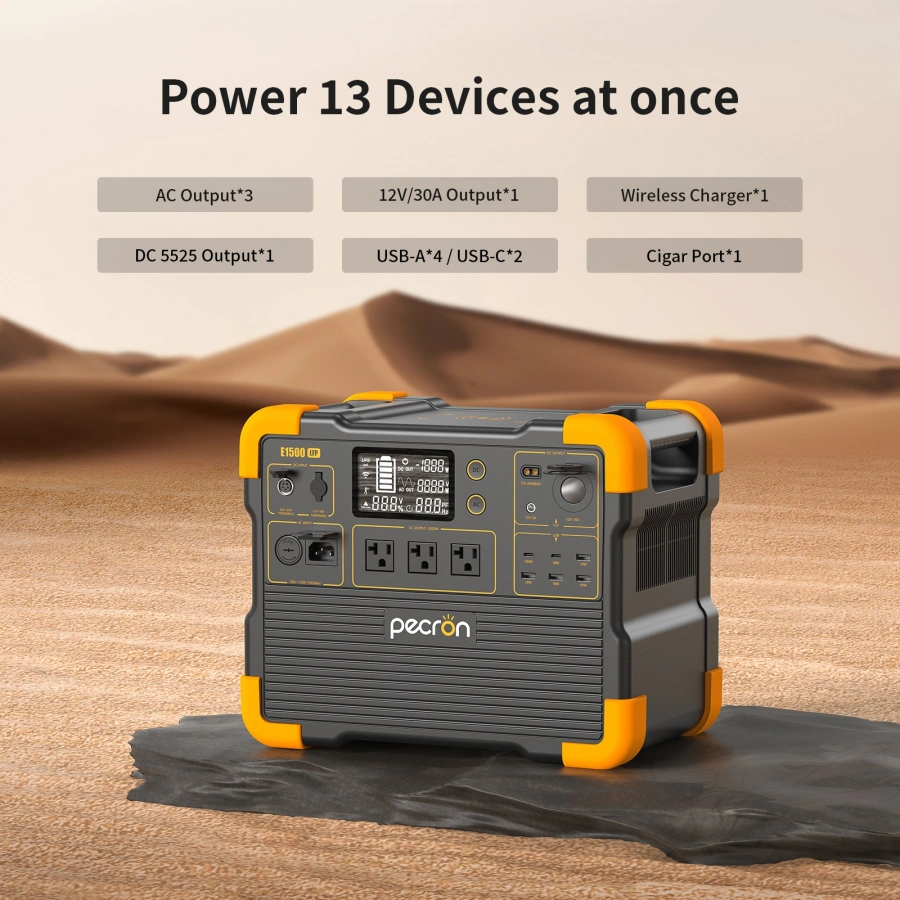 PECRON E1500LFP Expandable Portable Power Station 2200W 1536Wh | Camtools UAE