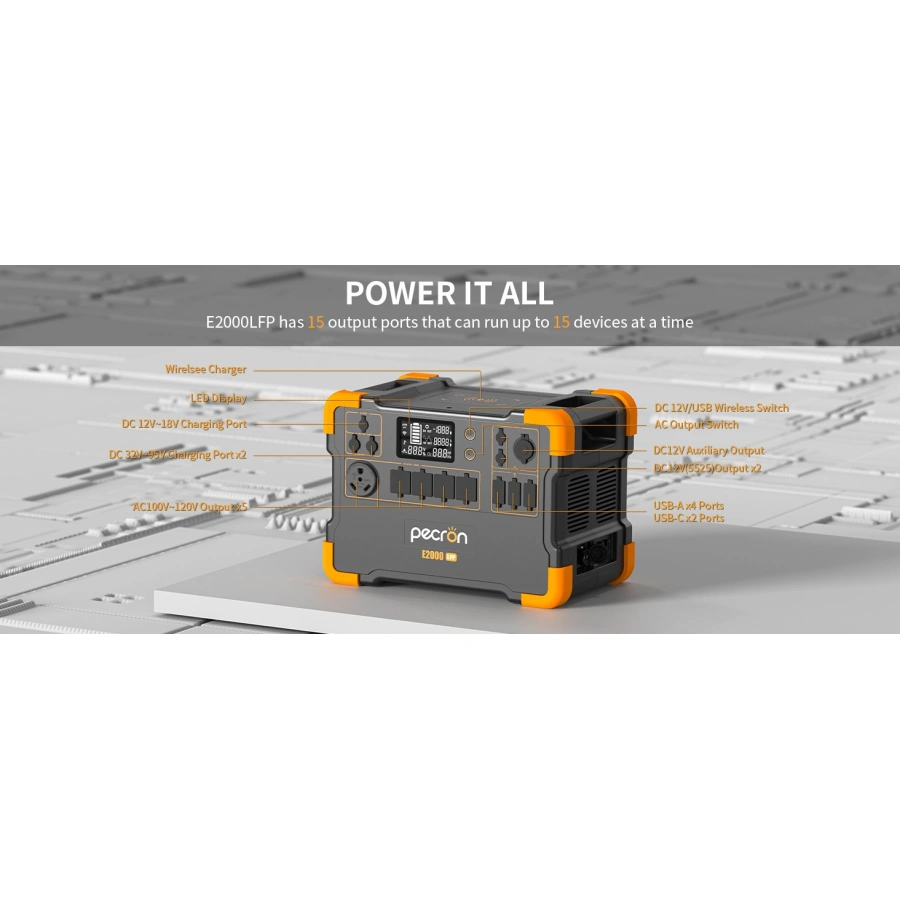 PECRON E2000LFP Portable Power Station 2000W | CamTools UAE