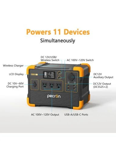 PECRON E600LFP Portable Power Station 1200W 614Wh LiFePo4 %separator% %shop-name%