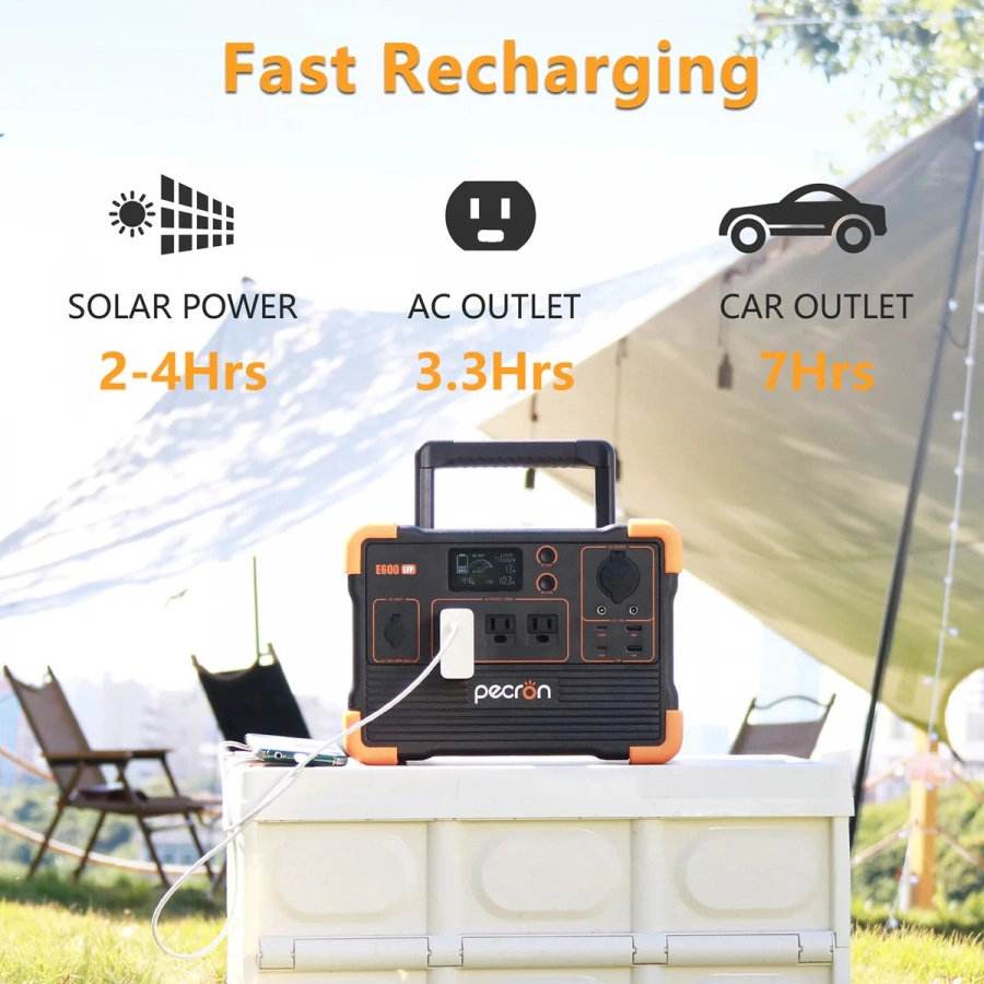 PECRON E600LFP Portable Power Station 1200W 614Wh LiFePo4 %separator% %shop-name%
