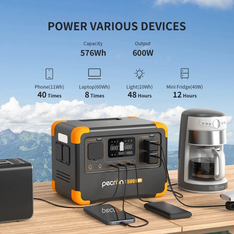 PECRON E500LFP Portable Power Station 600W | CamTools UAE