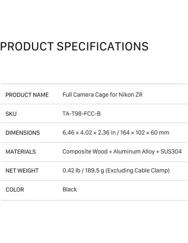 Tilta Camera Cage Pro Kit for Nikon ZR (Black)