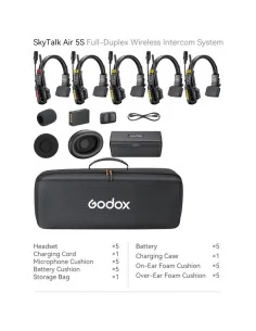 Godox SkyTalk Air 5S 5-Person Full-Duplex Wireless Intercom Headset System (2.4 GHz)
