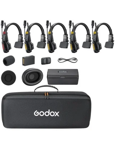 Godox SkyTalk Air 5S 5-Person Full-Duplex Wireless Intercom Headset System (2.4 GHz)