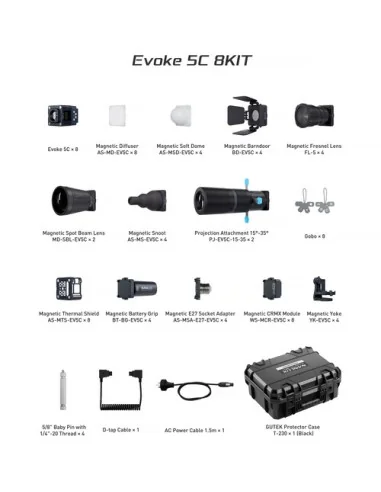 Nanlux Evoke 5C RGB LED Spotlight (8-Light Kit)