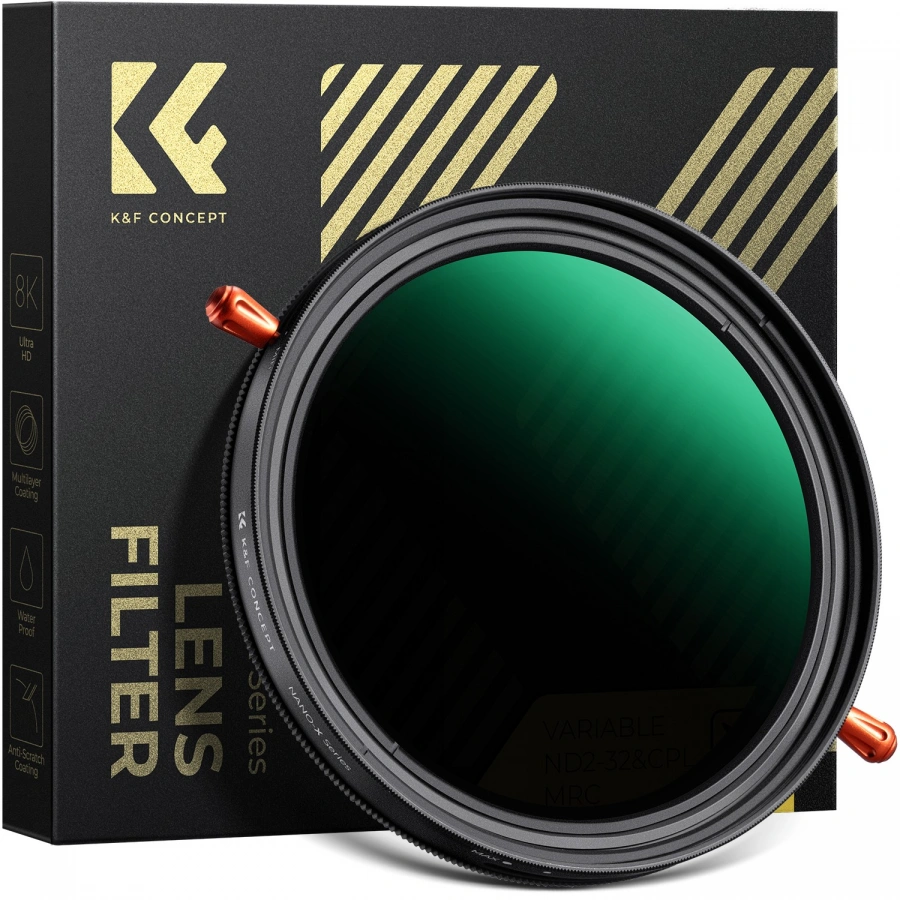 K&F Concept Nano-X Series (1-5 Stop) Variable ND + Circular Polarizing 2 in 1 Filter (72mm)