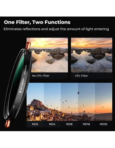 K&F Concept Nano-X Variable ND CPL 2-in-1 Filter 72mm