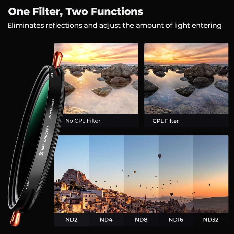 K&F Concept Nano-X Variable ND CPL 2-in-1 Filter 72mm