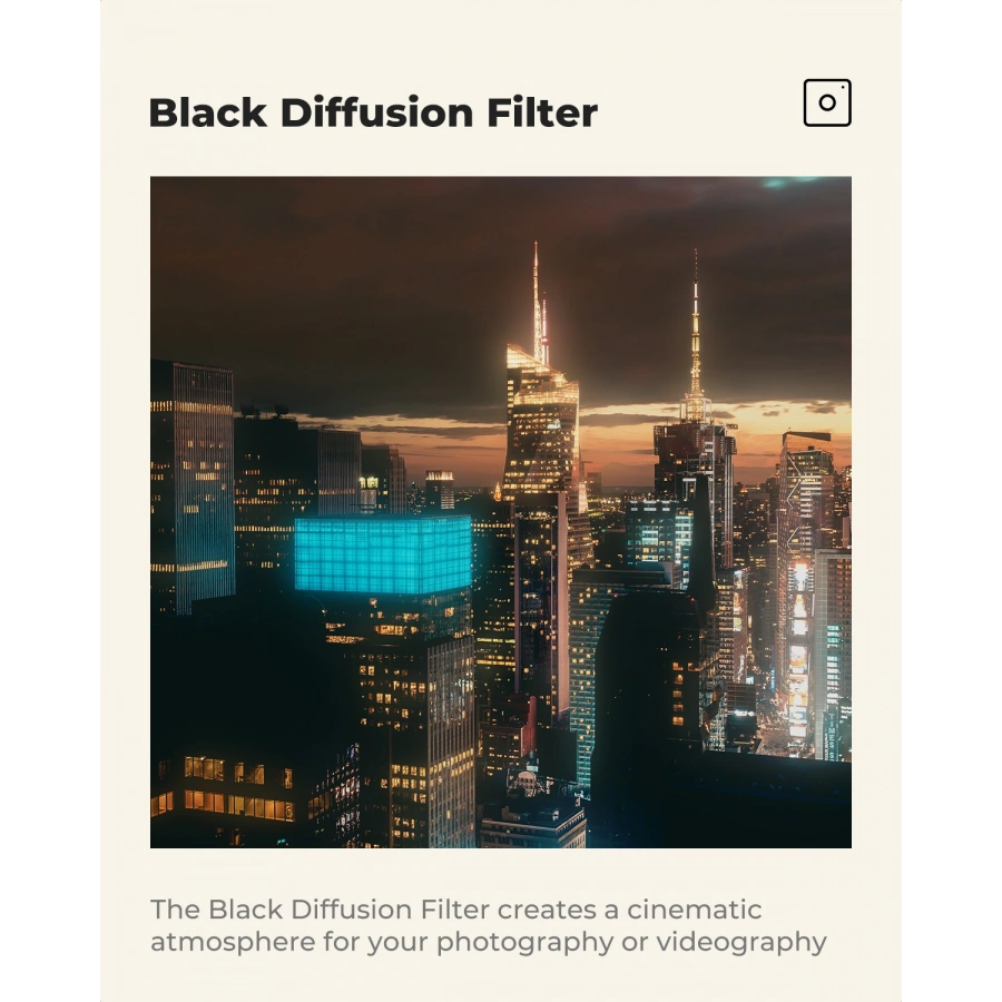 K&F Concept Nano-X Black Diffusion Filter 72mm Grade 1/4