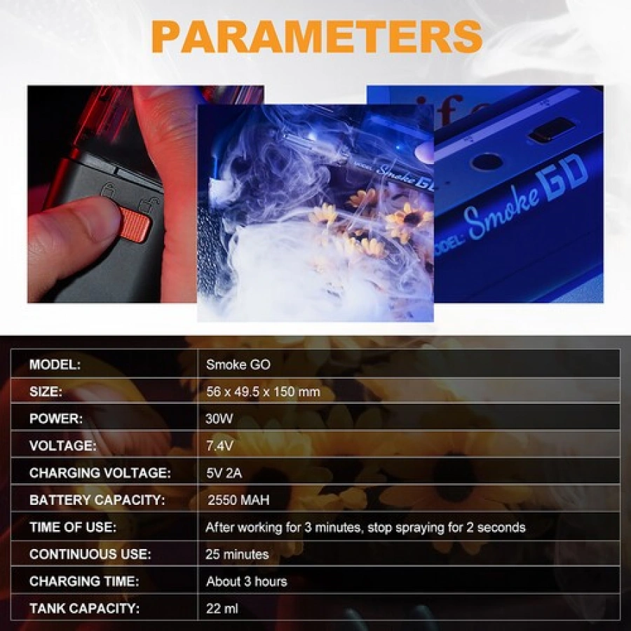 LENSGO SMOKE GO Handheld Fog Machine 30W | CamTools UAE