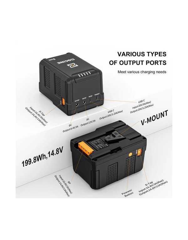 ZGCINE ZG-S200 V Mount Battery