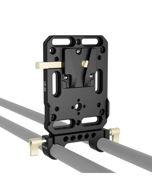 ZGCINE VR-Kit 1 V-Lock Mount Battery Plate with Dual 15mm Rod Clamp | Battery Accessories & Power Supply | CAM TOOLS Middle East | ZGCINE