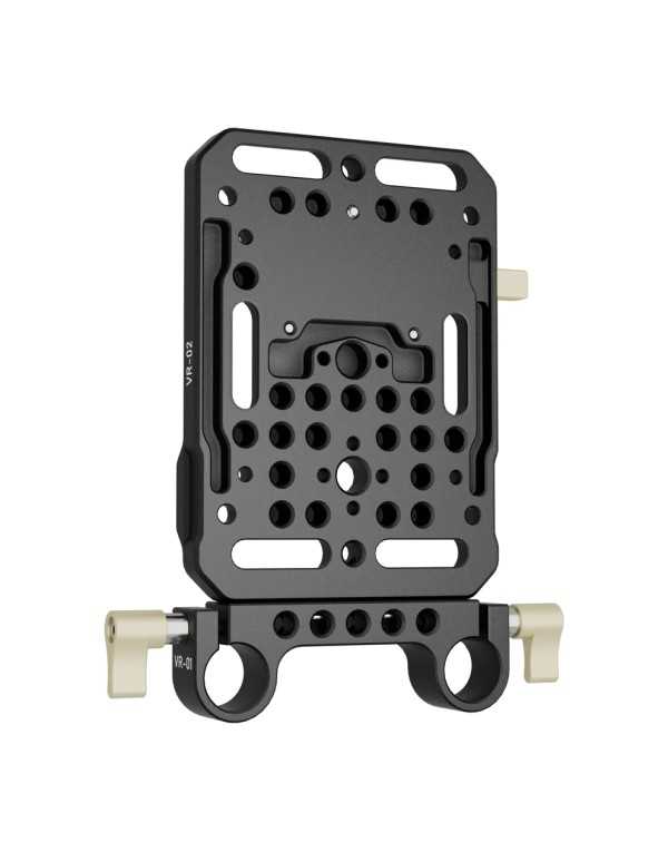 ZGCINE VR-Kit 1 V-Lock Mount Battery Plate with Dual 15mm Rod Clamp
