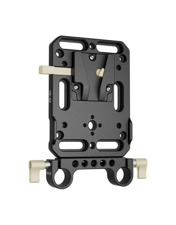 ZGCINE VR-Kit 1 V-Lock Mount Battery Plate with Dual 15mm Rod Clamp