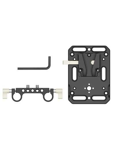 ZGCINE VR-Kit 1 V-Lock Mount Battery Plate with Dual 15mm Rod Clamp