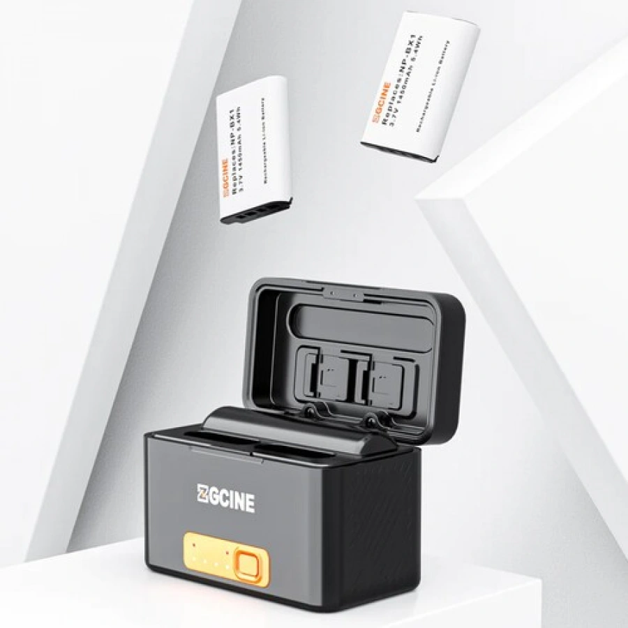 ZGCINE PS-BX1 Kit 2, Charging Case for Sony NP-BX1 battery with 2pcs 1450mah battery