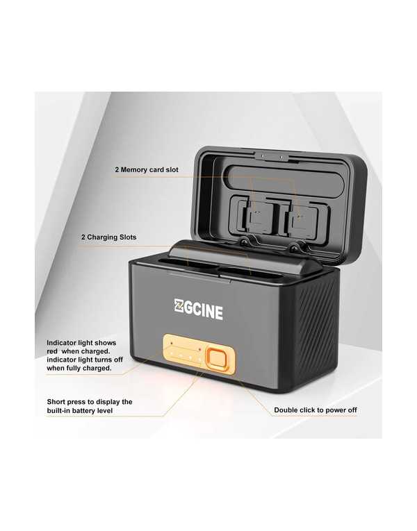ZGCINE PS-BX1 Kit 2, Charging Case for Sony NP-BX1 battery with 2pcs 1450mah battery