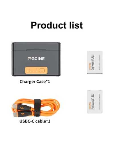 ZGCINE PS-BX1 Kit 2, Charging Case for Sony NP-BX1 battery with 2pcs 1450mah battery