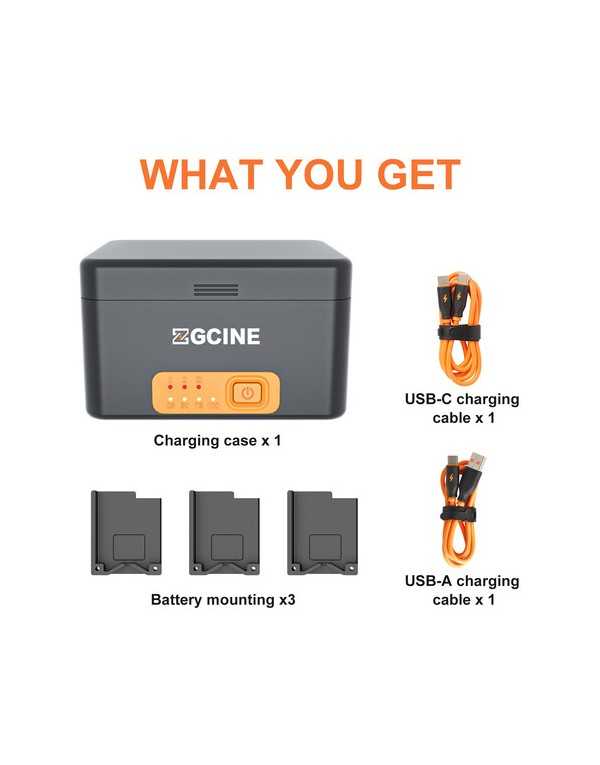 ZGCINE PS-G10 Charging Case for GoPro 11/10/9/8/7/6/5 Battery with 3 Charging Slots
