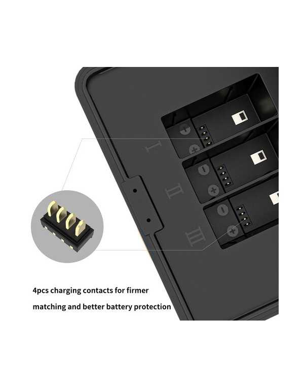 ZGCINE PS-G10 Charging Case for GoPro 11/10/9/8/7/6/5 Battery with 3 Charging Slots