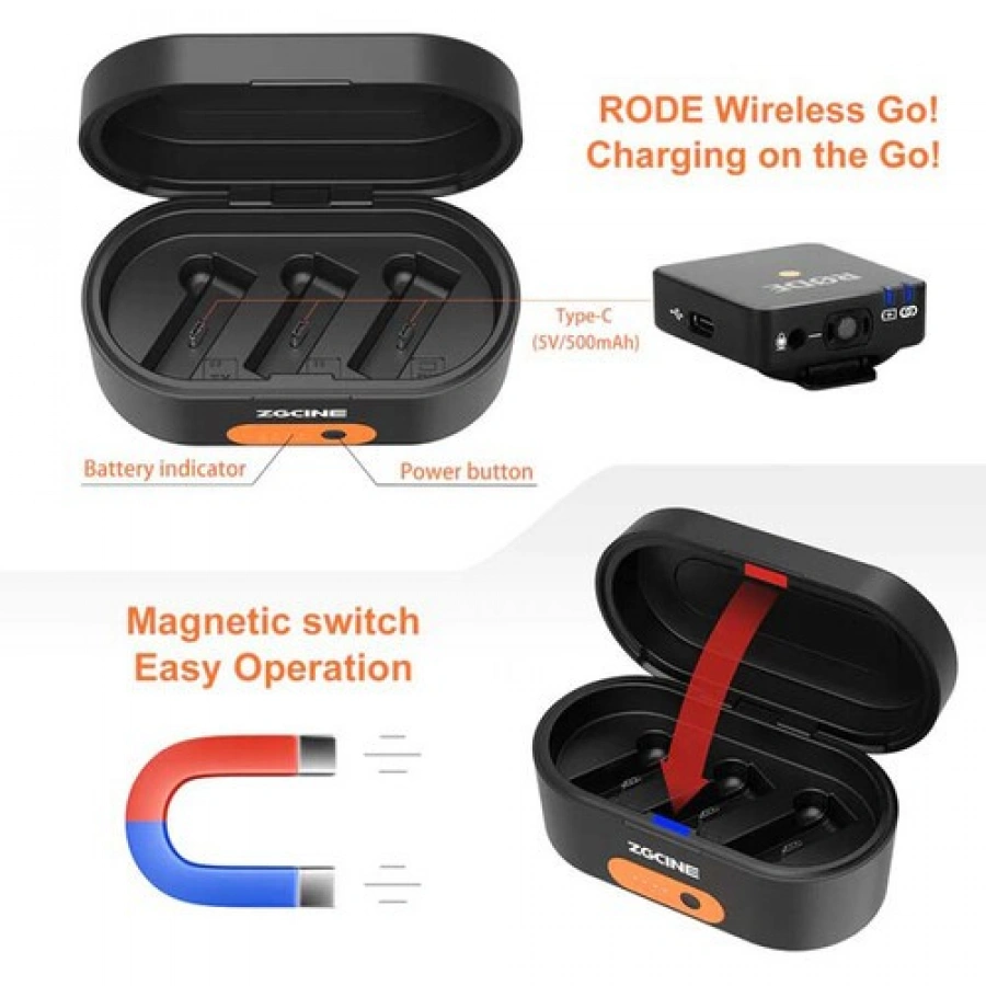 ZGCINE ZG-R30 Charging Case for Rode Wireless GO I&II