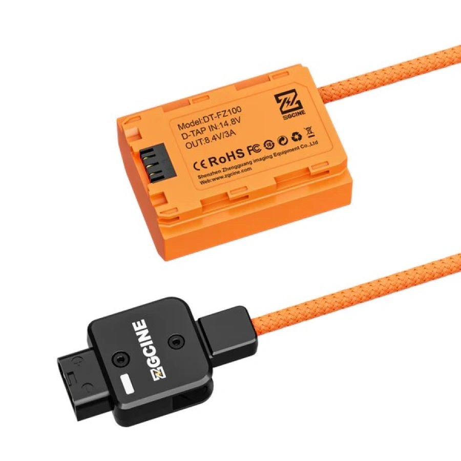 ZGCINE D-Tap to FZ100 Dummy Battery Cable(braided wire）