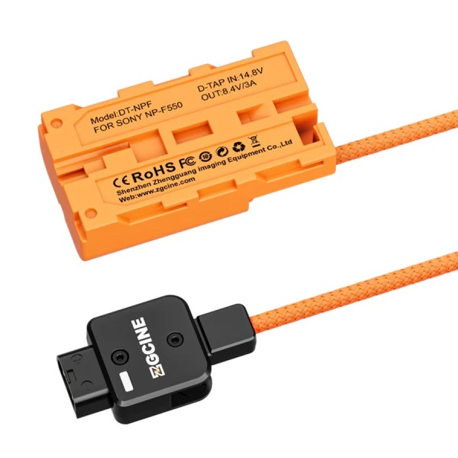 ZGCINE D-Tap to NPF Dummy Battery Cable (Braided Wire) | Reliable Power Adapter