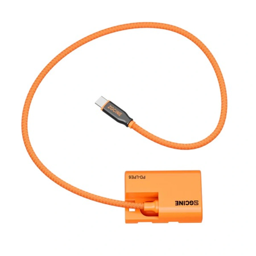 ZGCINE USB-C PD to LPE6 Dummy Battery Cable(braided wire）