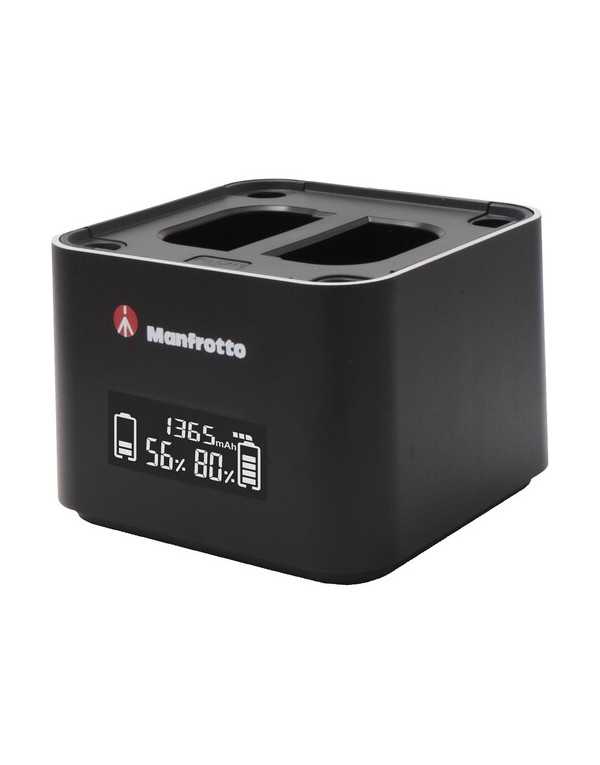 Manfrotto ProCUBE Professional Twin Charger for Canon LP-E6, LP-E6N, LP-E6NH, LP-E8, and LP-E17 Batteries | Battery Accessories & Power Supply | CAM TOOLS Middle East | Manfrotto