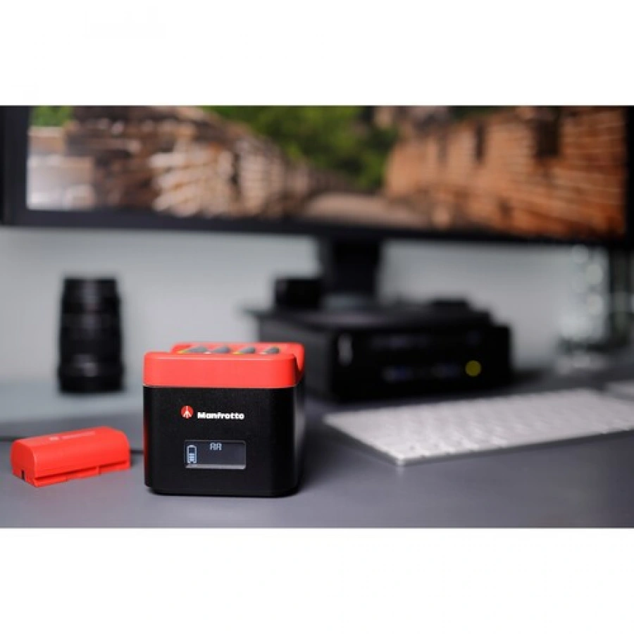 Manfrotto ProCUBE Professional Twin Charger for Canon LP-E6, LP-E6N, LP-E6NH, LP-E8, and LP-E17 Batteries