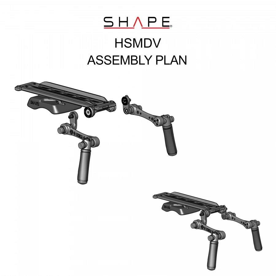 SHAPE ARRI DOVETAIL SHOULDER MOUNT WITH HAND15 HANDLES